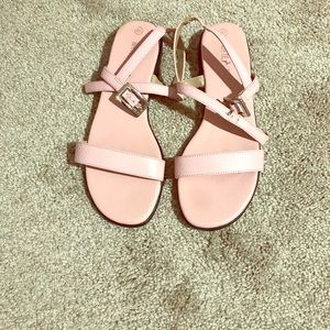 Pink leather sandals